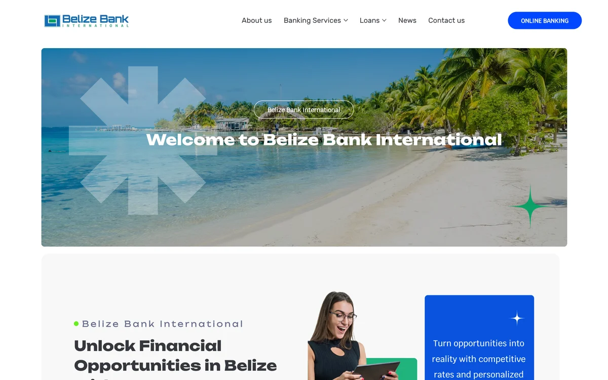 Sitio de Belize Bank International