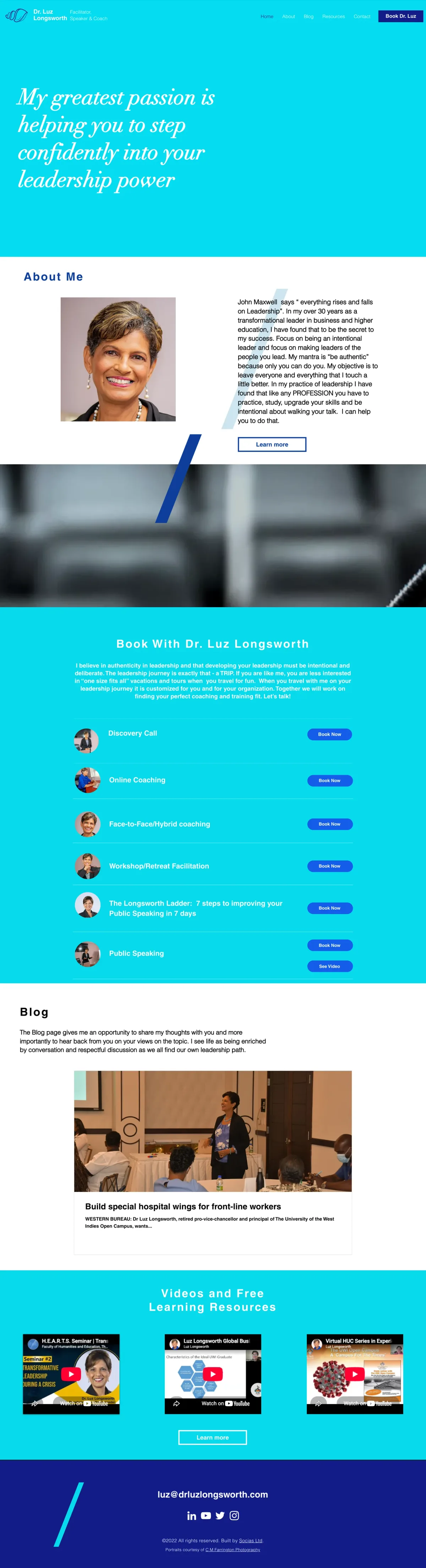 Sitio de Dr. Luz Longsworth en una laptop