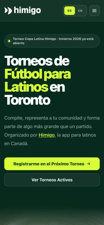Sitio de Himigo Leagues en un teléfono