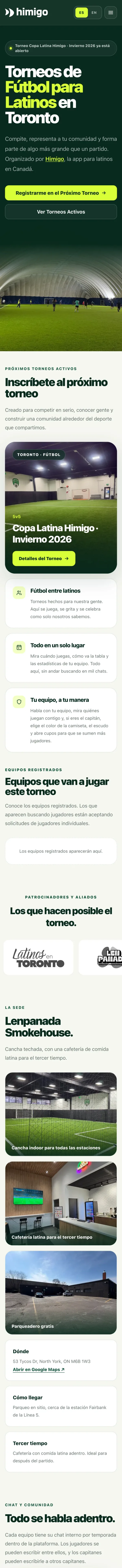 Sitio de Himigo Leagues en un teléfono