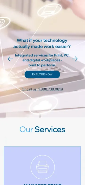 Sitio de QRX Technology en un teléfono
